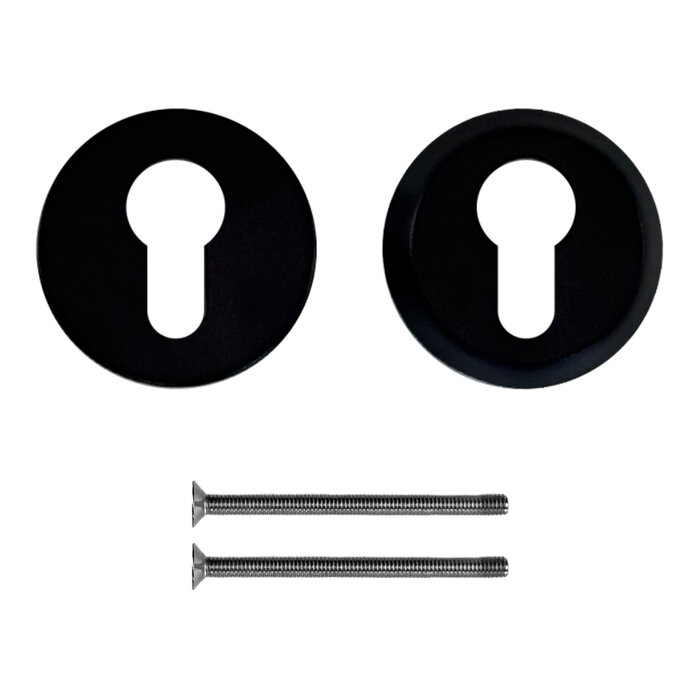 HDD Security cylinder plate round SKM black textured 10 mm