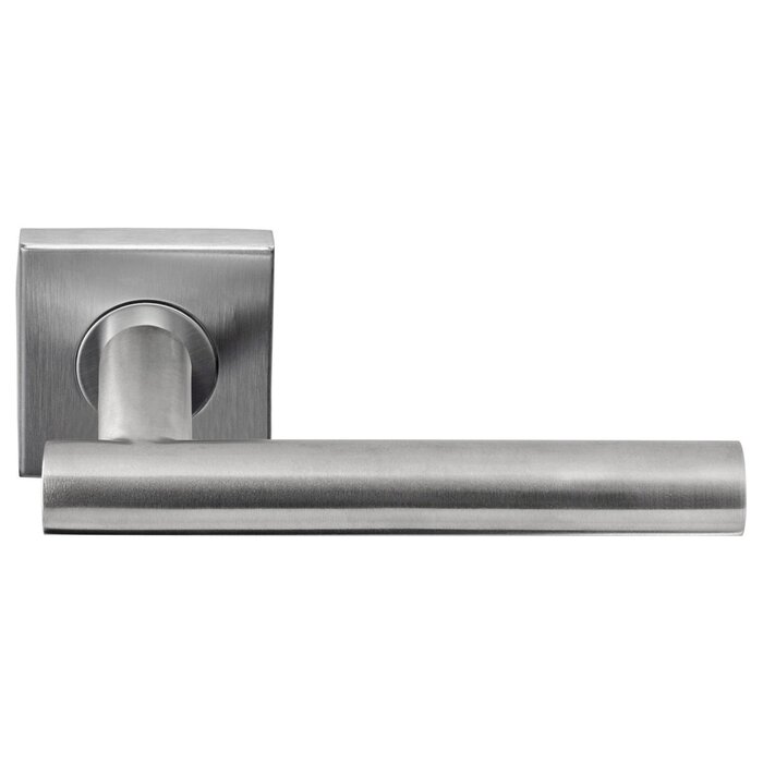 Formani Formani door handles Basics LBVII-19BSQ on square sprung rosette - Matt stainless steel
