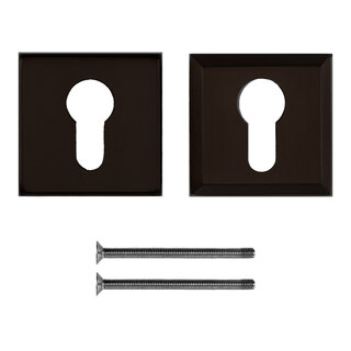 HDD Security cylinder plate SKM square black textured 10 mm