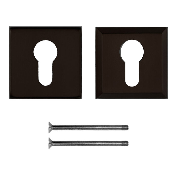 HDD Security cylinder plate SKM square black textured 10 mm