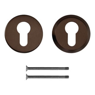 HDD Veiligheidscilinder plaatje rond SKM mat brons 10 mm