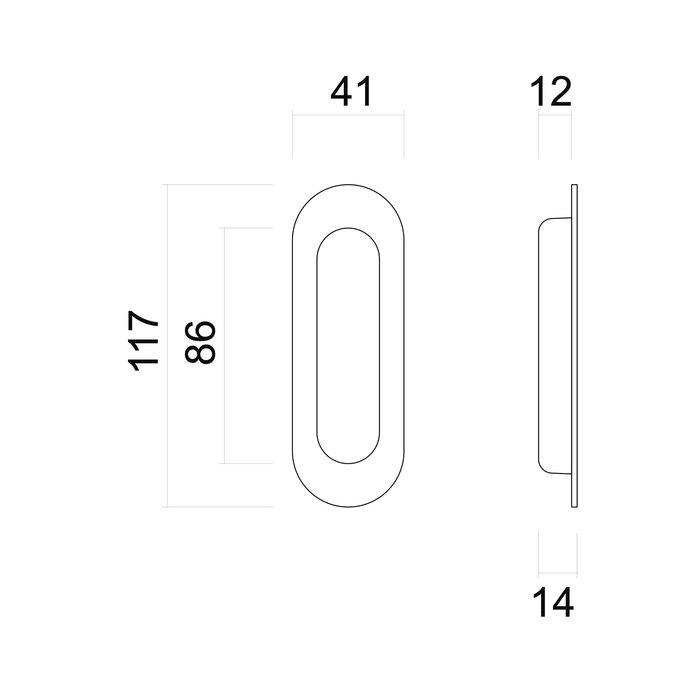 HDD Inkapschelp ovaal blind - Mat brons