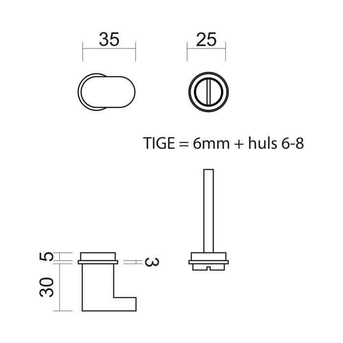 HDD WC garnituur minimalistisch mat brons