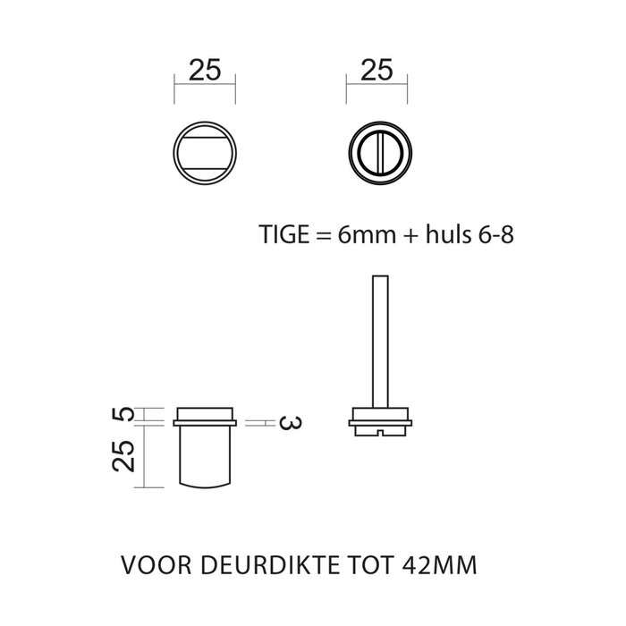 HDD Round minimalist matte bronze toilet set