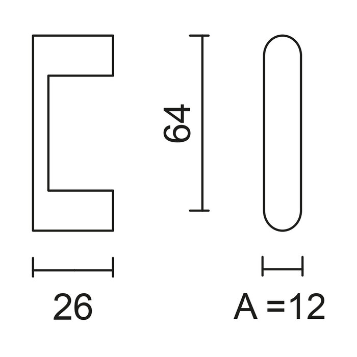 HDD Furniture Handle BUILD - Black - 12 mm