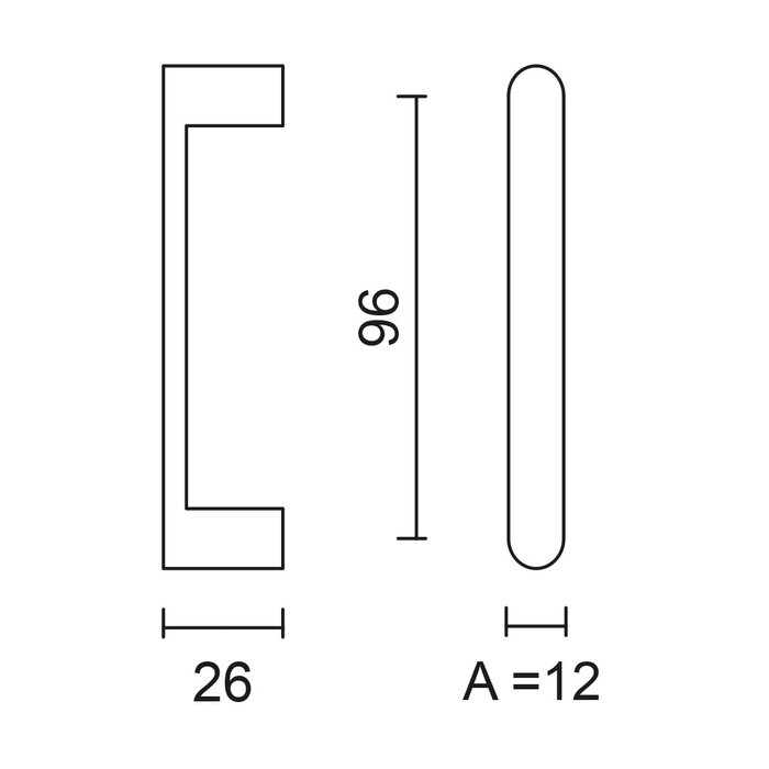 HDD Furniture Handle BUILD - Black - 12 mm