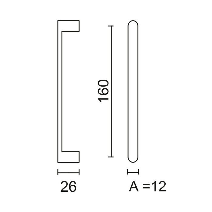 HDD Furniture Handle BUILD - Black - 12 mm