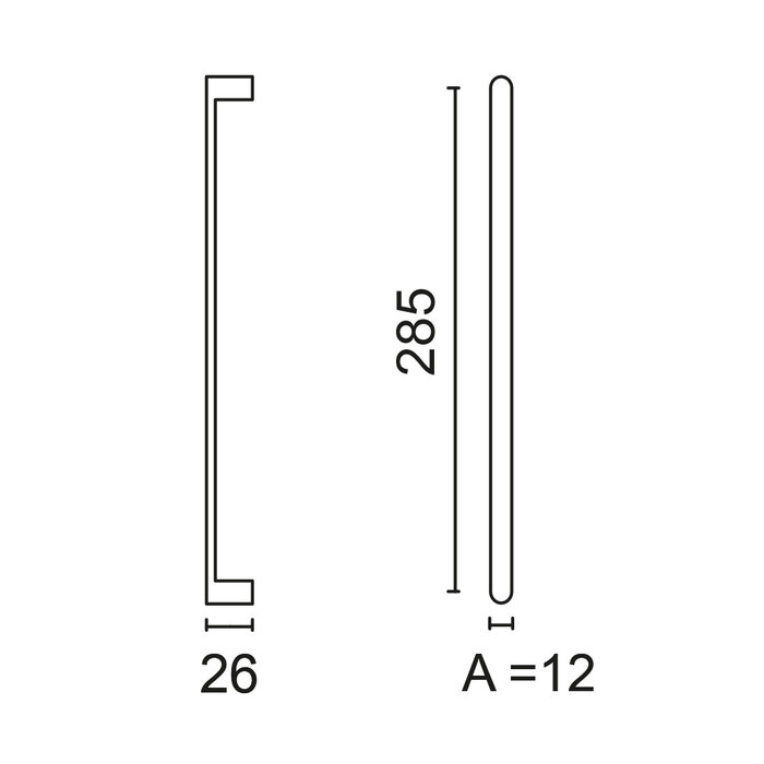 HDD Furniture Handle BUILD - Black - 12 mm