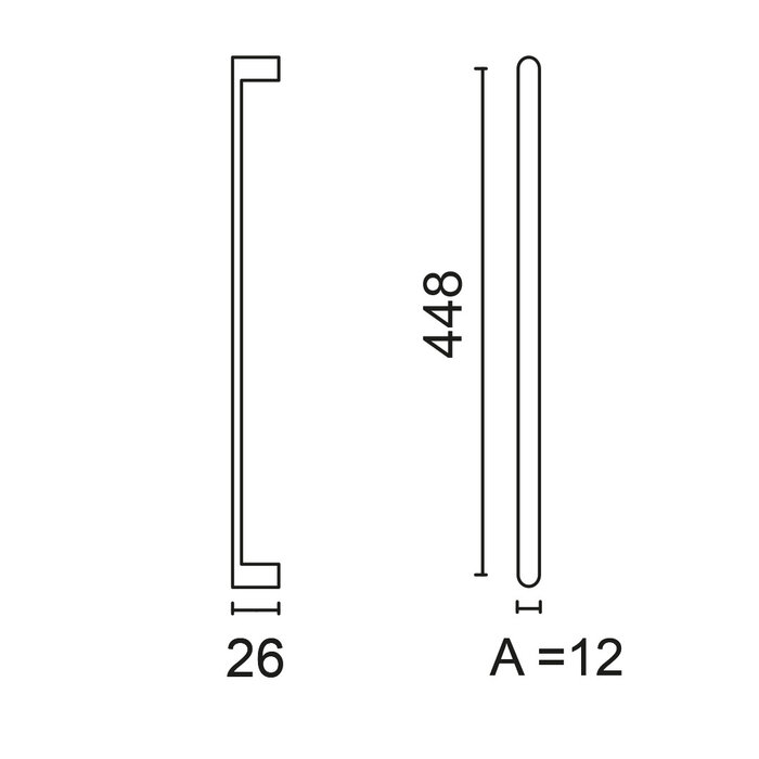 HDD Möbelgriff BUILD – Schwarz – 12 mm