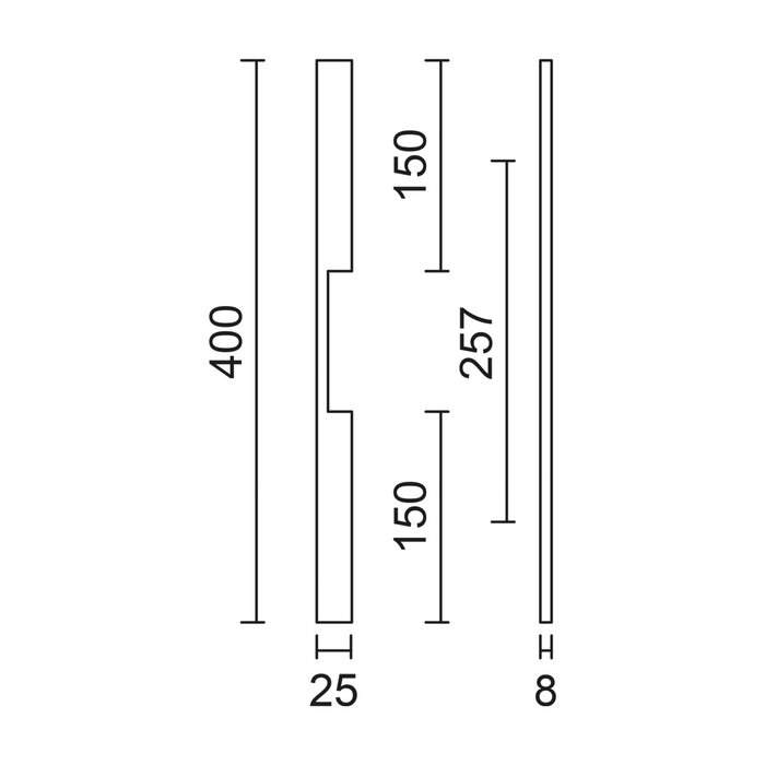 HDD Zwarte meubelgreep SQUARE LONG