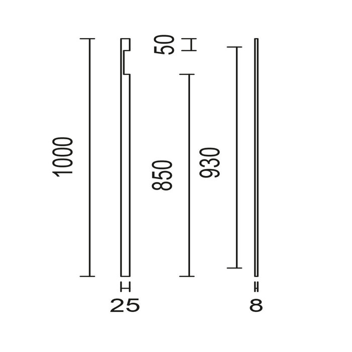 HDD Black furniture handle SQUARE LONG