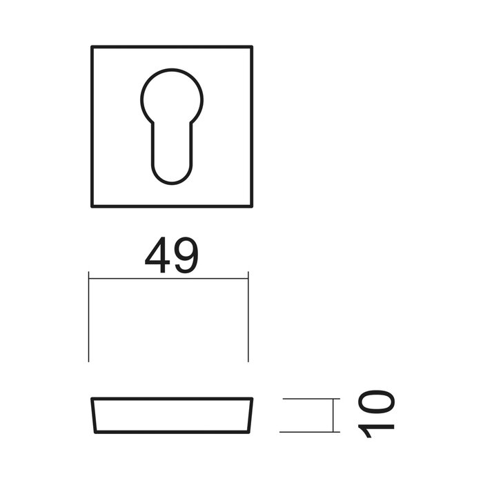 HDD 1 Sleutelplaatje vierkant mat brons (binnen)