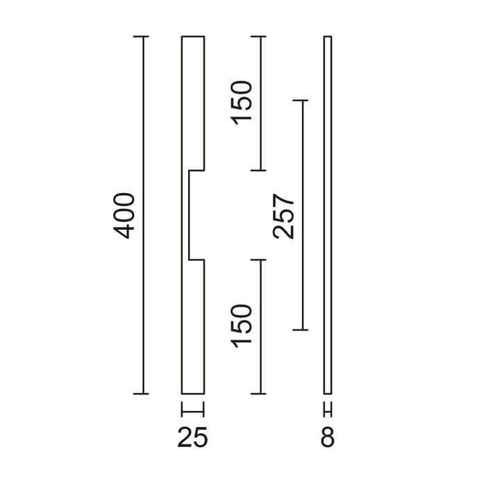 HDD mat bronzen meubelgreep SQUARE LONG