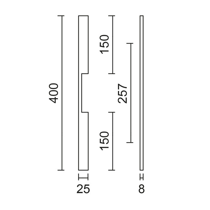 HDD matte bronze furniture handle SQUARE LONG