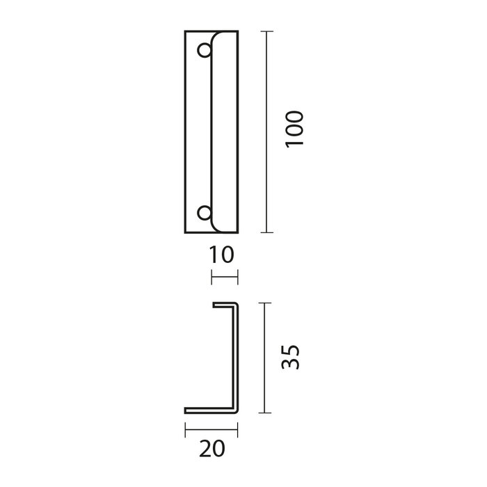 HDD Furniture handle FINE matte bronze