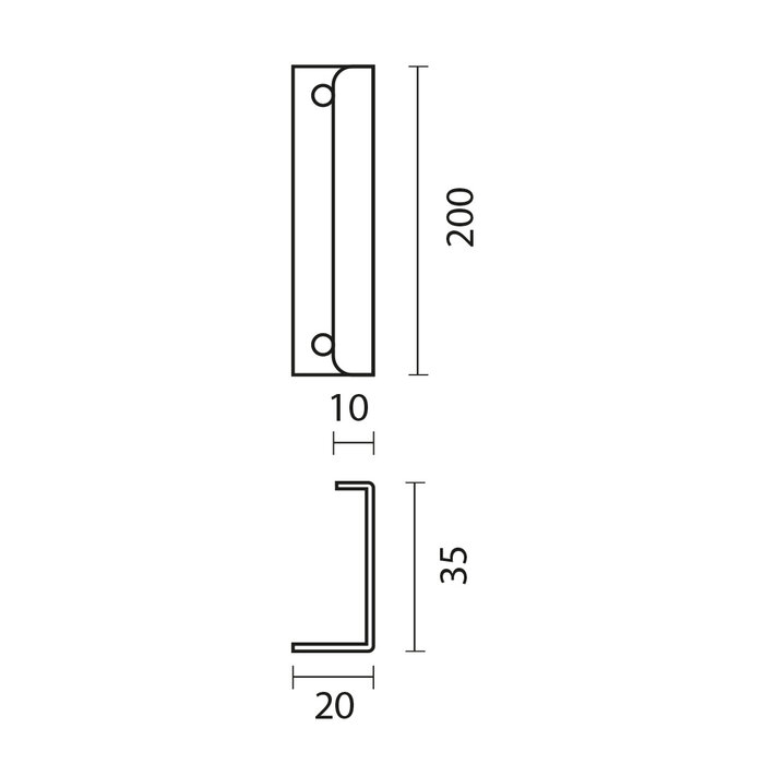 HDD Furniture handle FINE matte bronze
