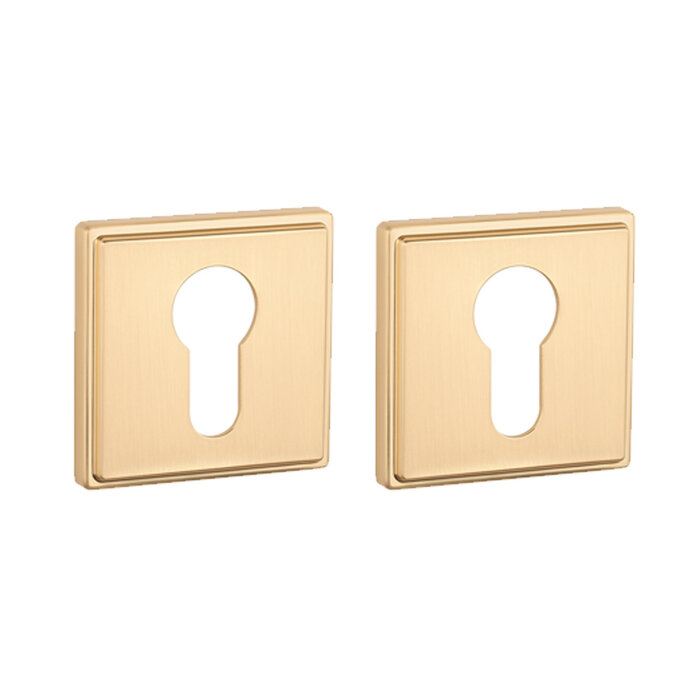 Aprile APRILE Premium square ribbed cylinder plates - Matte gold