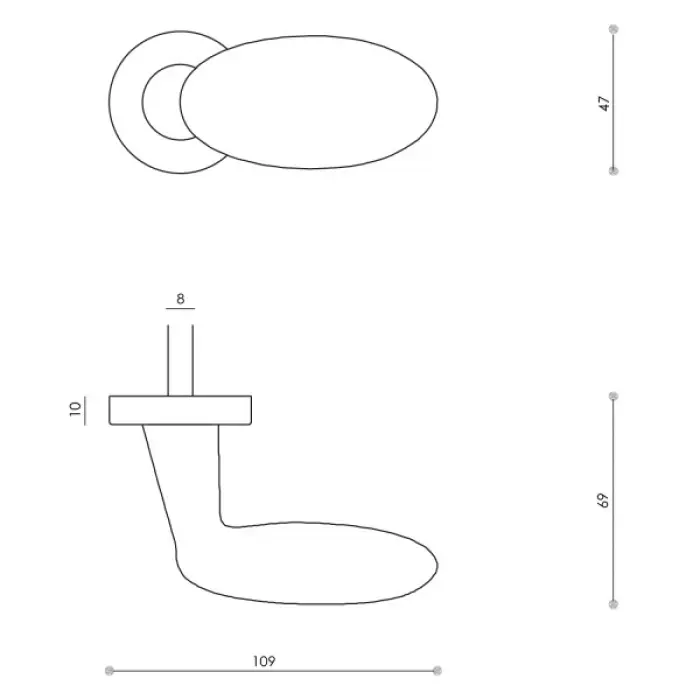 Olivari Olivari pair of Blindo door handles on round rosette anthracite matte titanium