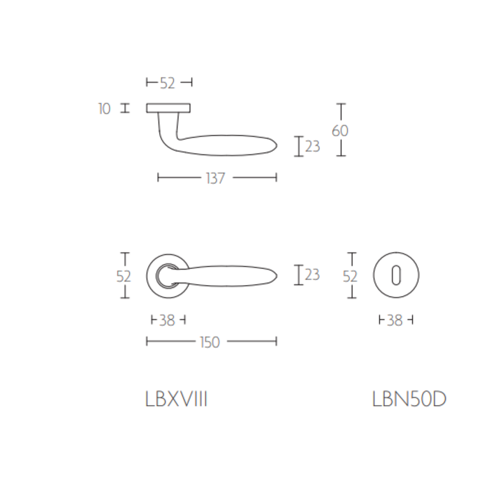 Formani Deurklinken Basics LB18H IM- PVD mat goud- rond rozet