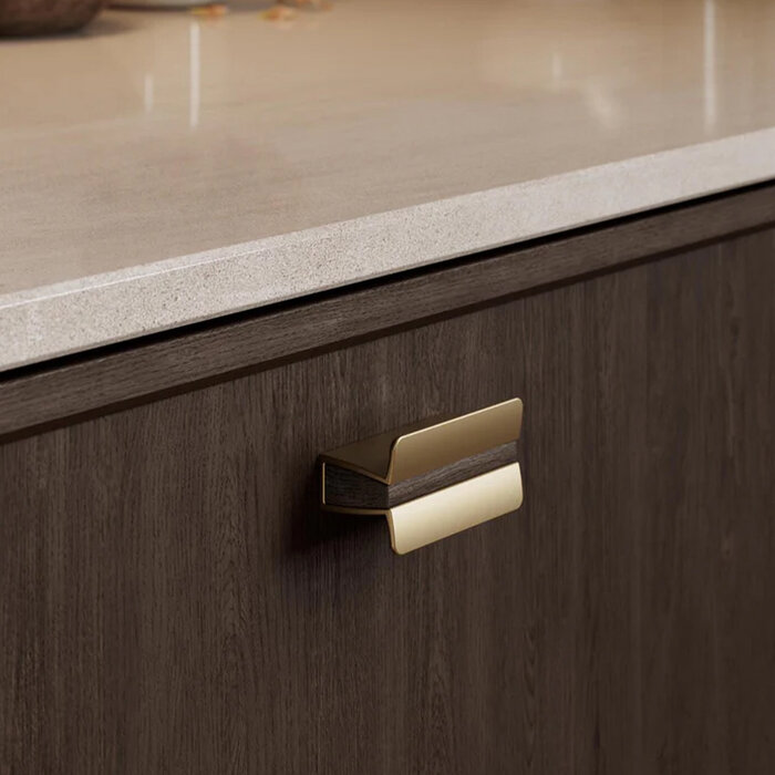 Furnipart PAPILLON furniture handle dark brown / brushed brass