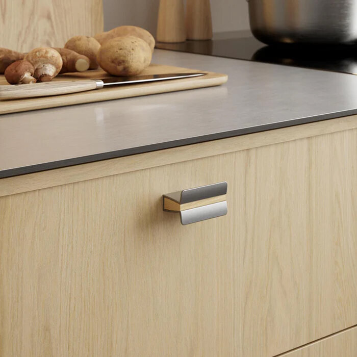 Furnipart Meubelgreep PAPILLON gelakt hout / inox look