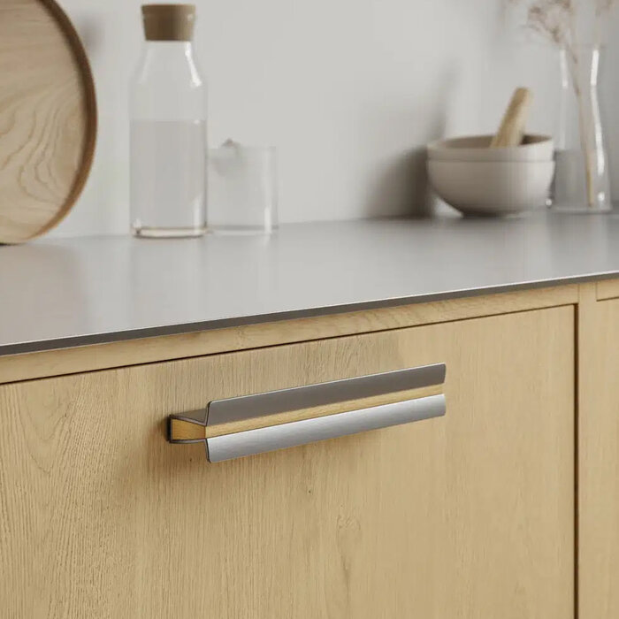 Furnipart Meubelgreep PAPILLON gelakt hout / inox look