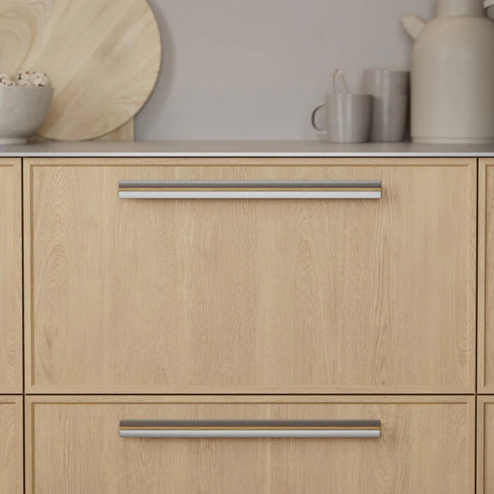 Furnipart PAPILLON furniture handle lacquered wood / stainless steel look