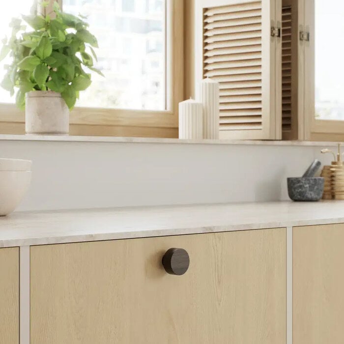 Furnipart Furniture knob ROW dark brown oak Ø40 mm