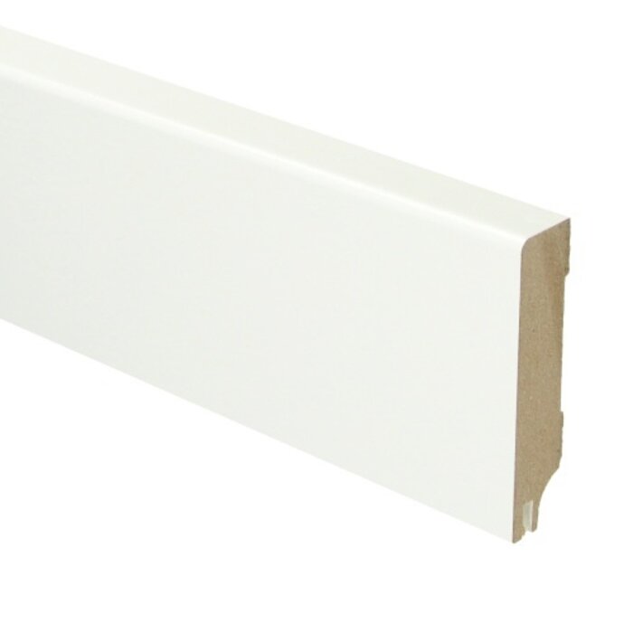 Douwes Dekker Moderne geluidsreducerende plint  2,4 meter zuiver wit RAL 9010
