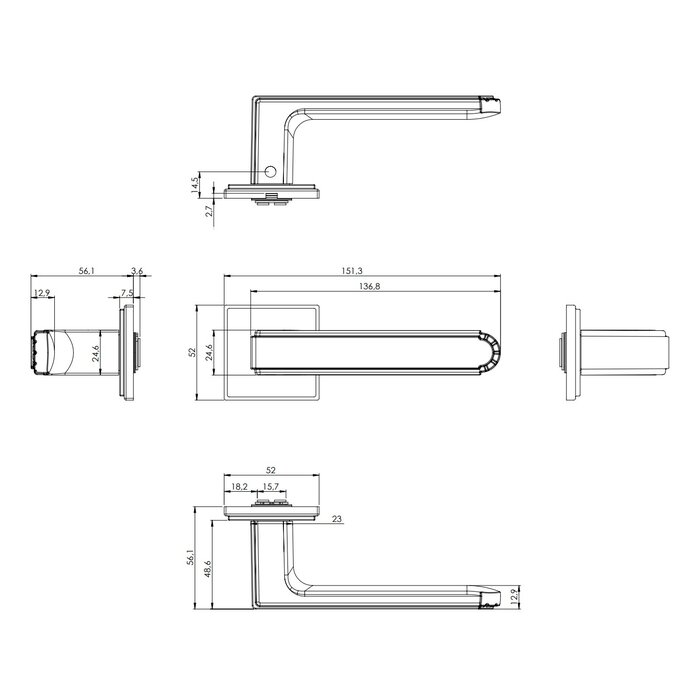 Aprile APRILE Premium door handles MIMOSA - Graphite