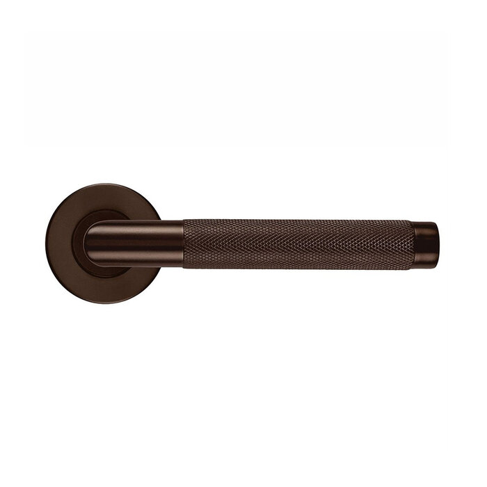 HDD Poignées de porte en bronze mat HASHTAG sur rosace ronde Ø 53 mm