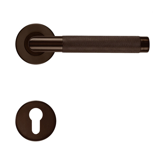 HDD Mat bronzen deurklinken HASHTAG op rond rozet Ø 53 mm