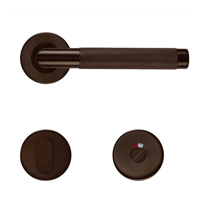 HDD Mat bronzen deurklinken HASHTAG op rond rozet Ø 53 mm