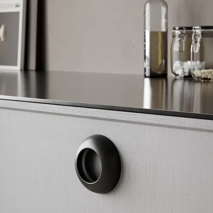 Furnipart Bouton de meuble VIBE noir mat Ø72,9 mm