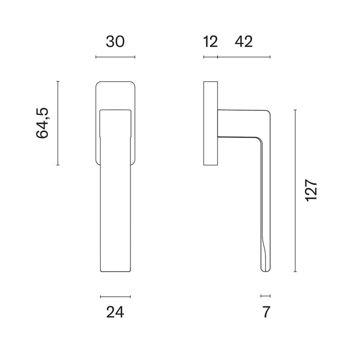 STILE STILE Fenstergriff HIRA Q hellbraun