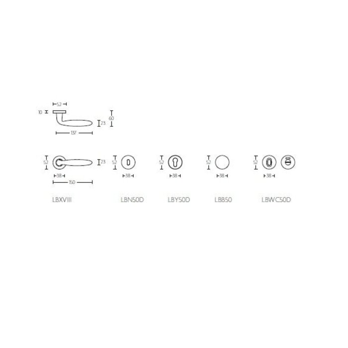 Formani Poignée de porte Formani Basics LB18H - Bronze clair PVD