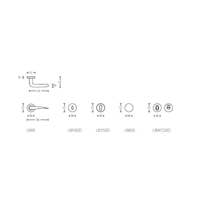 Formani Poignées de porte Formani Basics LB20 - Acier inoxydable mat