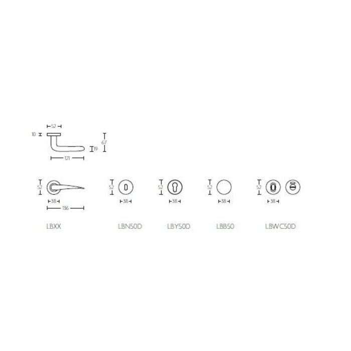 Formani Formani deurklinken Basics  LB20 - PVD mat goud