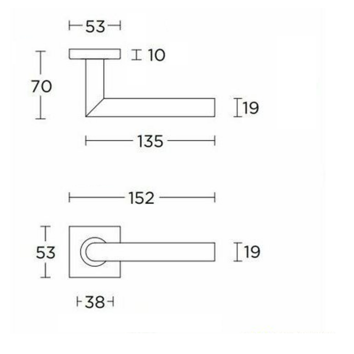 Formani Vierkante Formani deurklinken Basics LB2-19BSQ BL - PVD Licht brons