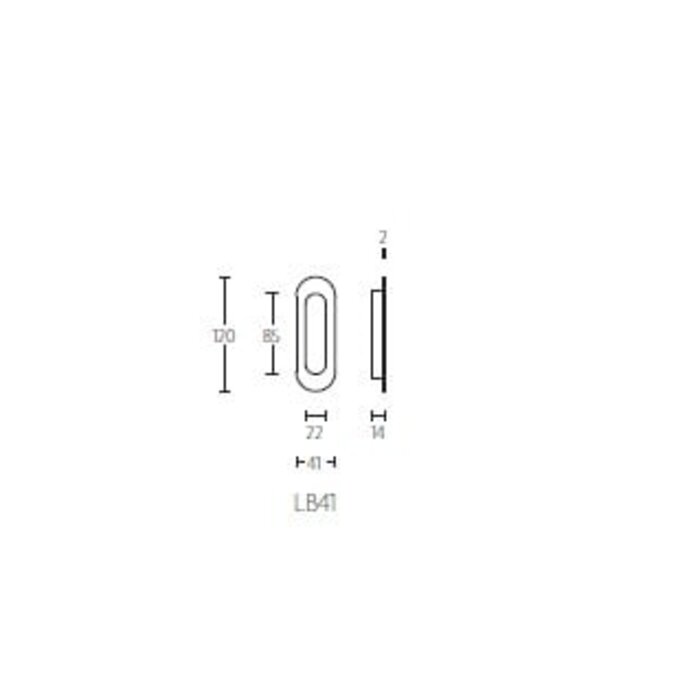 Formani Formani Schiebetürgriff BASICS LB41 oval - Edelstahl matt