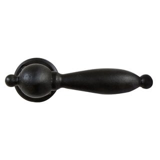 Dauby Pair of cast iron CDF door handles BE1218/50R - Black (N)