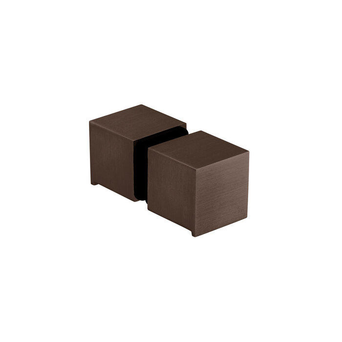 JNF Architectural Hardware Paire de poignées de porte JNF pour portes vitrées en bronze PVD - Carrées