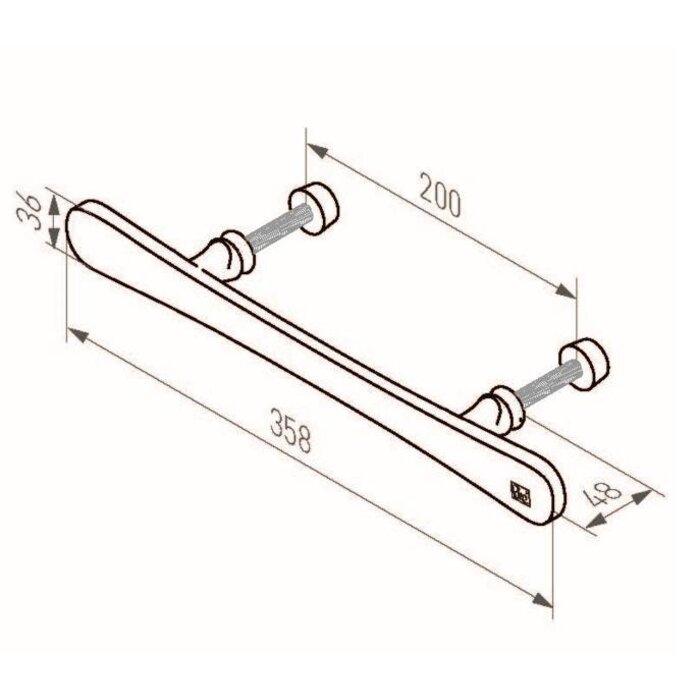 Dauby Raw bronze door handles PMBU 200/358mm aged iron black pair for wooden door
