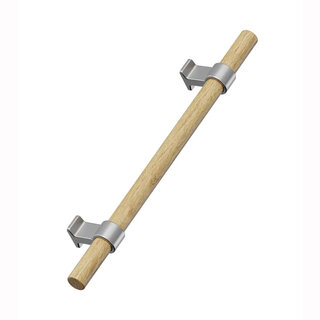 Furnipart Meubelgreep BOND - Gelakt eikenhout / Inox look