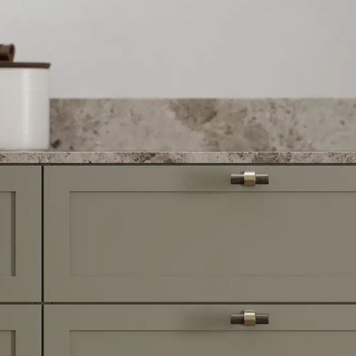 Furnipart Furniture knob BOND - Dark brown oak / Brushed brass
