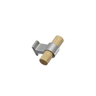 Furnipart Furniture knob BOND - Lacquered oak / Stainless steel look