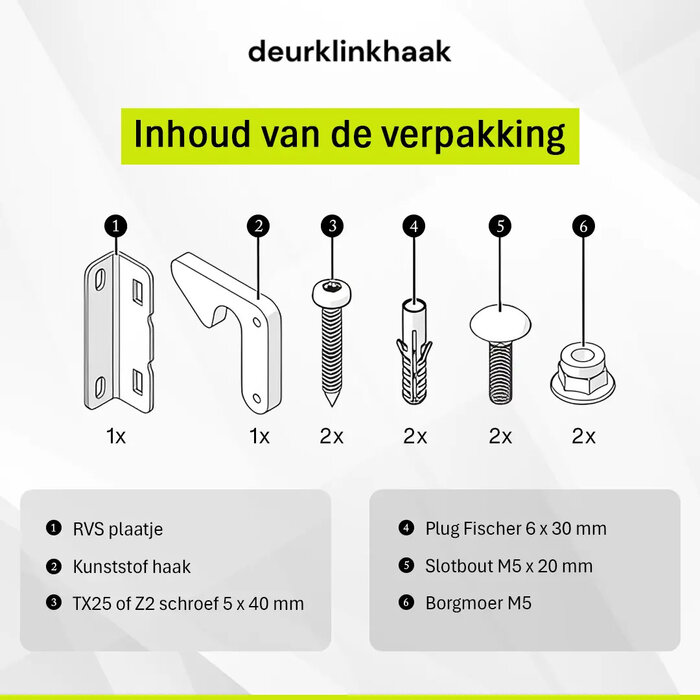 DKS Weißer Türgriffhaken