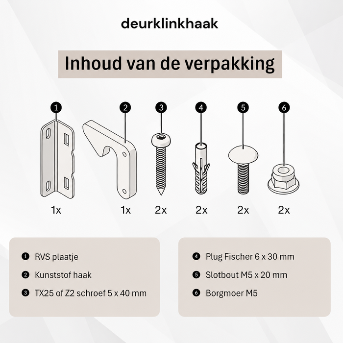 DKS White door handle hook