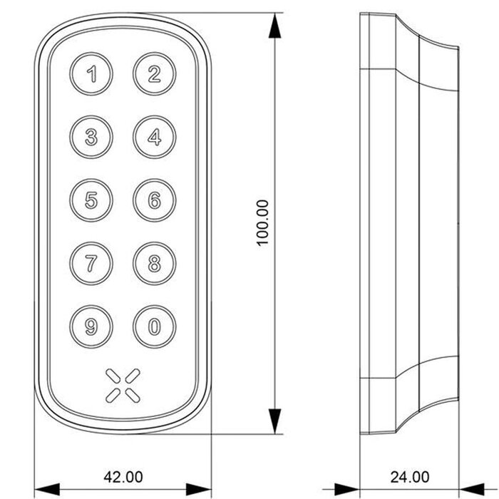 Black X Black X xPad - Ovale 100 x 42 mm blanc - Panneau d'accès intelligent avec code PIN