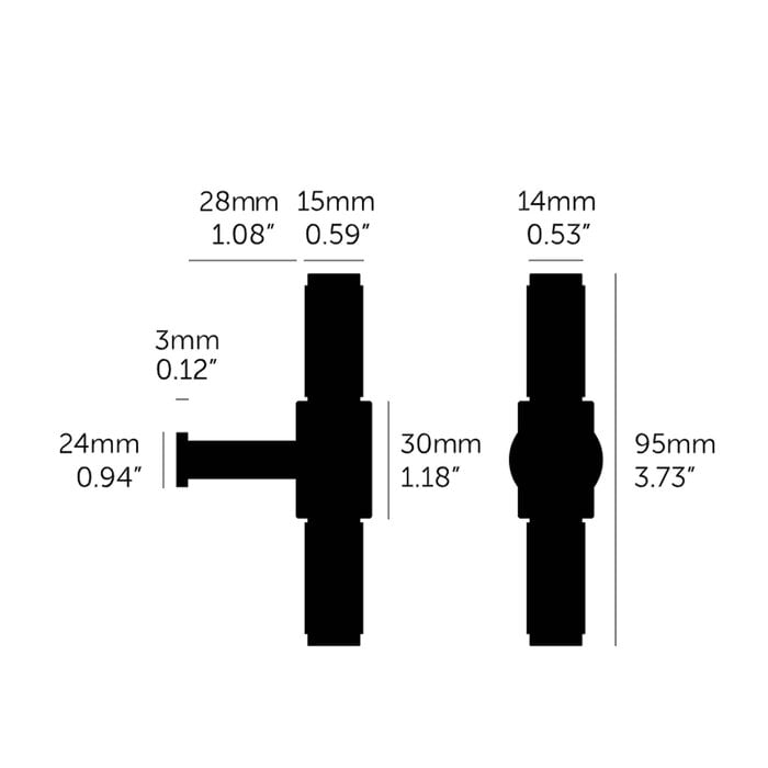 Buster+Punch Furniture knob T-BAR CROSS 95 mm - Warm Sunset